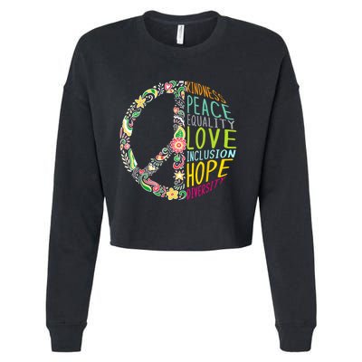 Peace Love Diversity Inclusion Equality Human Rights Cropped Pullover Crew