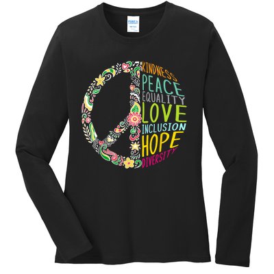 Peace Love Diversity Inclusion Equality Human Rights Ladies Long Sleeve Shirt