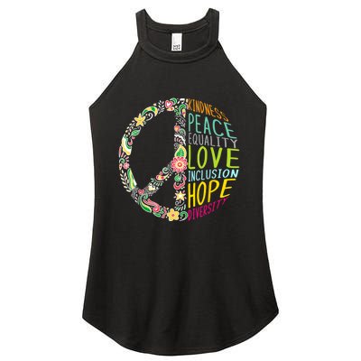 Peace Love Diversity Inclusion Equality Human Rights Women’s Perfect Tri Rocker Tank