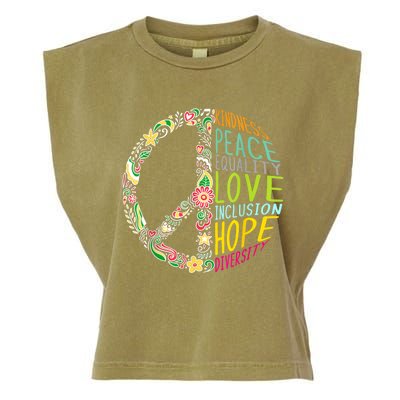 Peace Love Diversity Inclusion Equality Human Rights Garment-Dyed Women's Muscle Tee