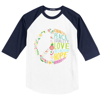 Peace Love Diversity Inclusion Equality Human Rights Baseball Sleeve Shirt