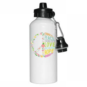 Peace Love Diversity Inclusion Equality Human Rights Aluminum Water Bottle