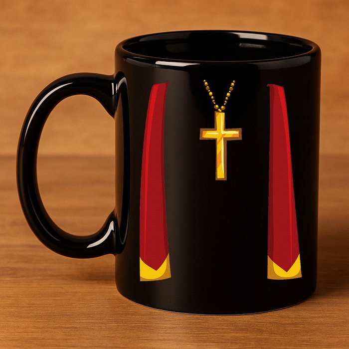 Priest Lazy DIY Halloween Costume Minister Pastor Preacher 11oz C Handle Ceramic Mug