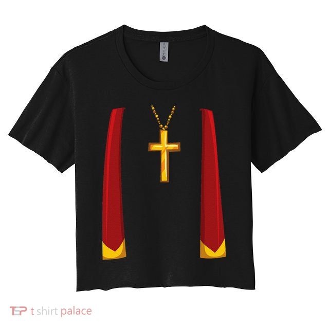 Priest Lazy DIY Halloween Costume Minister Pastor Preacher Crop Top