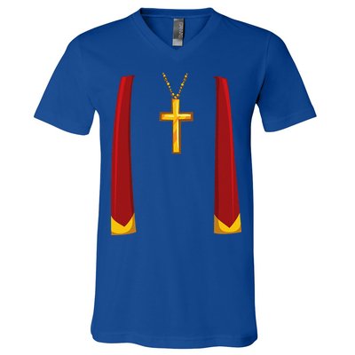 Priest Lazy DIY Halloween Costume Minister Pastor Preacher V-Neck T-Shirt