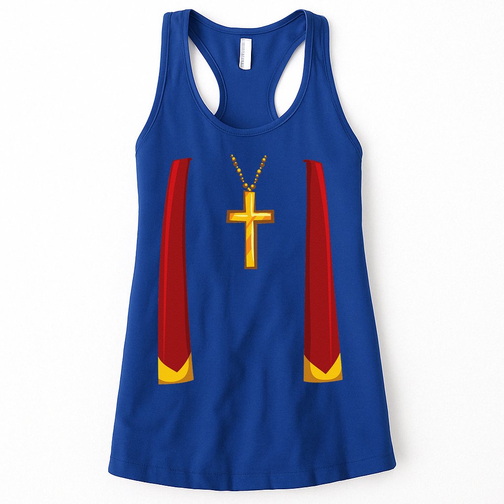 Priest Lazy DIY Halloween Costume Minister Pastor Preacher Womens Tank Top