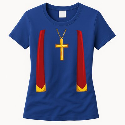 Priest Lazy DIY Halloween Costume Minister Pastor Preacher Womens T-Shirt