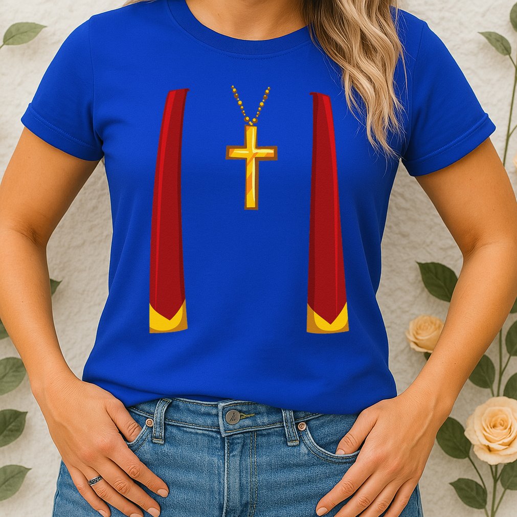 Priest Lazy DIY Halloween Costume Minister Pastor Preacher Womens T-Shirt