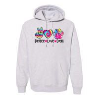 Peace Love Dogs Tie Dye Dog Paw Dog Mom Mother's Day Premium Hoodie