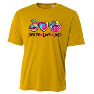 Peace Love Dogs Tie Dye Dog Paw Dog Mom Mother's Day Cooling Performance Crew T-Shirt