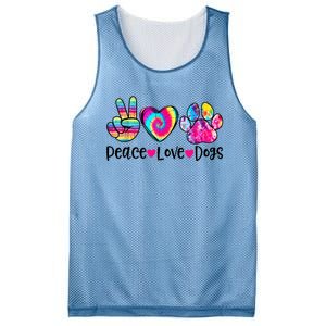 Peace Love Dogs Tie Dye Dog Paw Dog Mom Mother's Day Mesh Reversible Basketball Jersey Tank