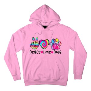 Peace Love Dogs Tie Dye Dog Paw Dog Mom Mother's Day Hoodie