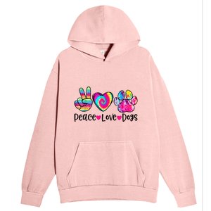 Peace Love Dogs Tie Dye Dog Paw Dog Mom Mother's Day Urban Pullover Hoodie