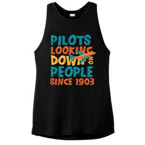 Pilots Looking Down On People Since 1903 Funny Ladies PosiCharge Tri-Blend Wicking Tank