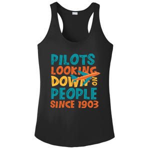 Pilots Looking Down On People Since 1903 Funny Ladies PosiCharge Competitor Racerback Tank