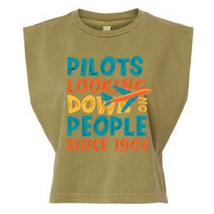 Pilots Looking Down On People Since 1903 Funny Garment-Dyed Women's Muscle Tee