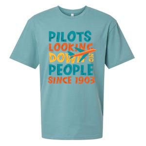 Pilots Looking Down On People Since 1903 Funny Sueded Cloud Jersey T-Shirt