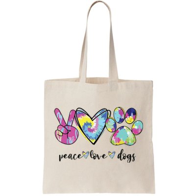 Peace Love Dogs Lover Puppy Paw Dog Tote Bag