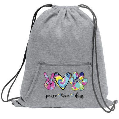 Peace Love Dogs Lover Puppy Paw Dog Sweatshirt Cinch Pack Bag