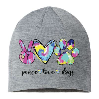 Peace Love Dogs Lover Puppy Paw Dog Sustainable Beanie