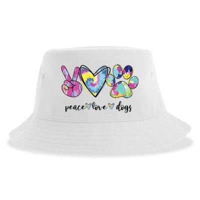 Peace Love Dogs Lover Puppy Paw Dog Sustainable Bucket Hat