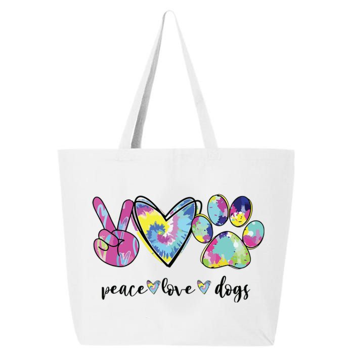 Peace Love Dogs Lover Puppy Paw Dog 25L Jumbo Tote