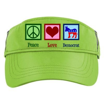 Peace Love Democrat Donkey Cute Democratic Party Gift Adult Drive Performance Visor