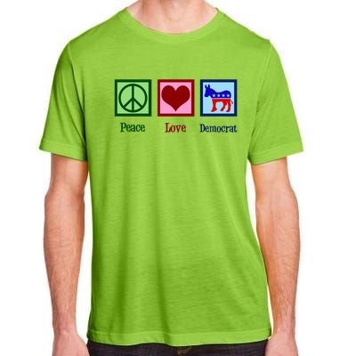 Peace Love Democrat Donkey Cute Democratic Party Gift Adult ChromaSoft Performance T-Shirt