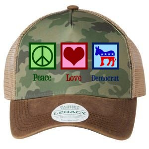 Peace Love Democrat Donkey Cute Democratic Party Gift Legacy Tie Dye Trucker Hat