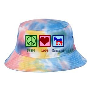 Peace Love Democrat Donkey Cute Democratic Party Gift Tie Dye Newport Bucket Hat