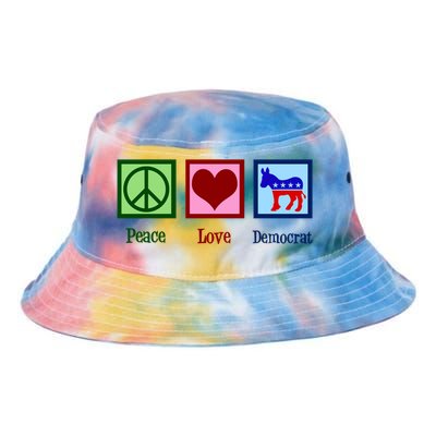 Peace Love Democrat Donkey Cute Democratic Party Gift Tie Dye Newport Bucket Hat