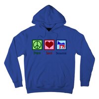 Peace Love Democrat Donkey Cute Democratic Party Gift Hoodie