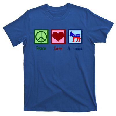 Peace Love Democrat Donkey Cute Democratic Party Gift T-Shirt