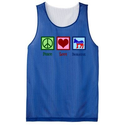 Peace Love Democrat Donkey Cute Democratic Party Gift Mesh Reversible Basketball Jersey Tank