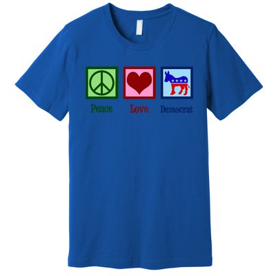 Peace Love Democrat Donkey Cute Democratic Party Gift Premium T-Shirt