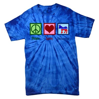 Peace Love Democrat Donkey Cute Democratic Party Gift Tie-Dye T-Shirt