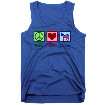 Peace Love Democrat Donkey Cute Democratic Party Gift Tank Top