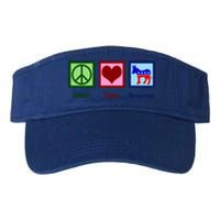 Peace Love Democrat Donkey Cute Democratic Party Gift Valucap Bio-Washed Visor