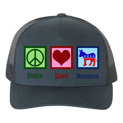 Peace Love Democrat Donkey Cute Democratic Party Gift Yupoong Adult 5-Panel Trucker Hat