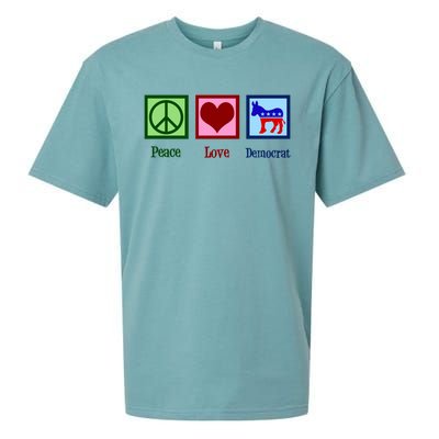 Peace Love Democrat Donkey Cute Democratic Party Gift Sueded Cloud Jersey T-Shirt