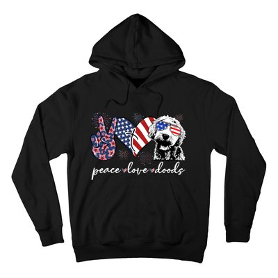 Peace Love Doods Goldendoodle Usa Flag Doodle 4th Of July Hoodie