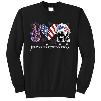 Peace Love Doods Goldendoodle Usa Flag Doodle 4th Of July Sweatshirt