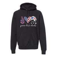 Peace Love Doods Goldendoodle Usa Flag Doodle 4th Of July Premium Hoodie