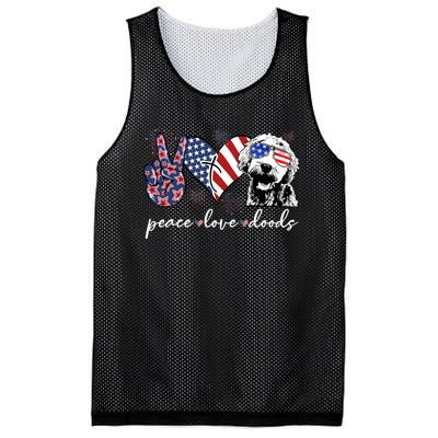 Peace Love Doods Goldendoodle Usa Flag Doodle 4th Of July Mesh Reversible Basketball Jersey Tank