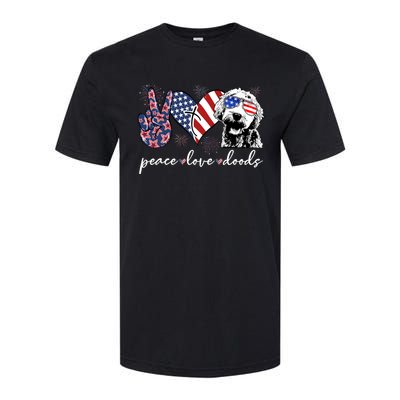 Peace Love Doods Goldendoodle Usa Flag Doodle 4th Of July Softstyle CVC T-Shirt