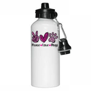 Peace Love Dogs Leopard Dog Paw Dog Mom Cute Mother's Day Aluminum Water Bottle