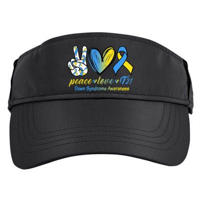 Peace Love Down Syndrome Ribbon Adult Drive Performance Visor