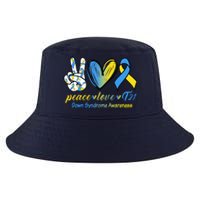 Peace Love Down Syndrome Ribbon Cool Comfort Performance Bucket Hat