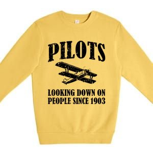 Pilots Looking Down On People Since 1903 Funny Pilot Premium Crewneck Sweatshirt