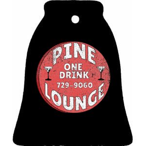 Pine Lounge Drink Chip Ceramic Bell Ornament